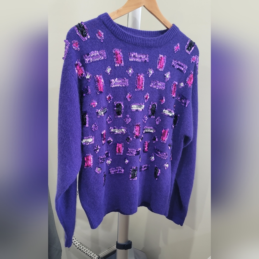 Vintage Sequin Embellished Sweater